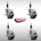 Service Caster 3'' SS Maroon Poly Swivel 3/4'' Expanding Stem Caster Set with Brake, 4PK SCC-SSEX20S314-PPUB-MRN-TLB-34-4 - alternate 4